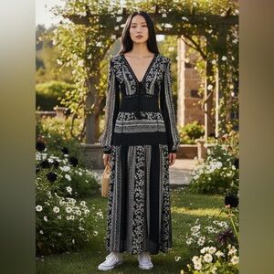 Sea New York Keely Embroidered Midi Dress